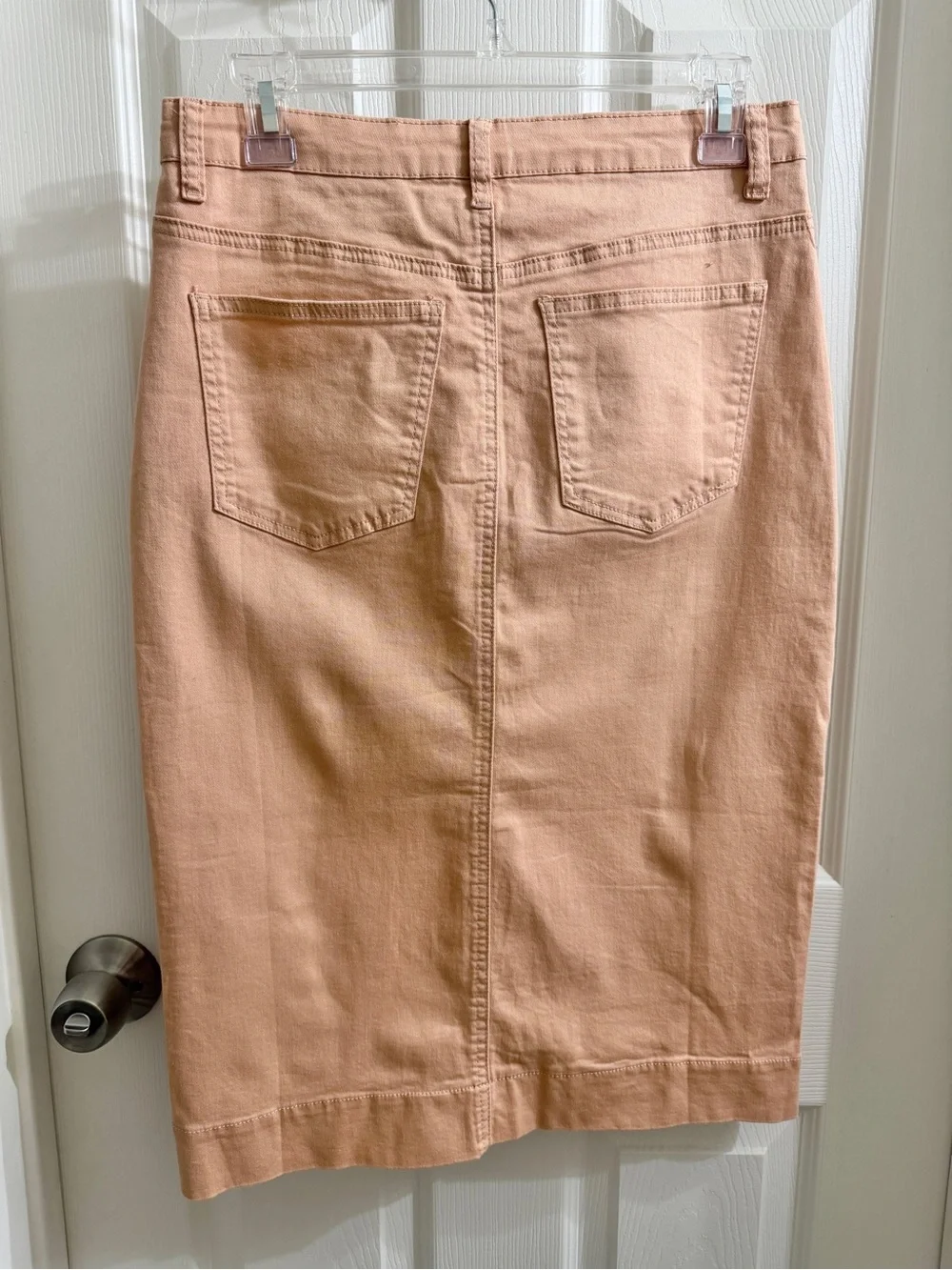 Jade Mackenzie Pink Denim Midi Pencil Skirt Women’s Size 8